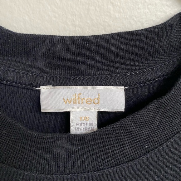 Wilfred Aritzia Ruffle Sleeve Black 100% Cotton Tank Top - Picture 4 of 7